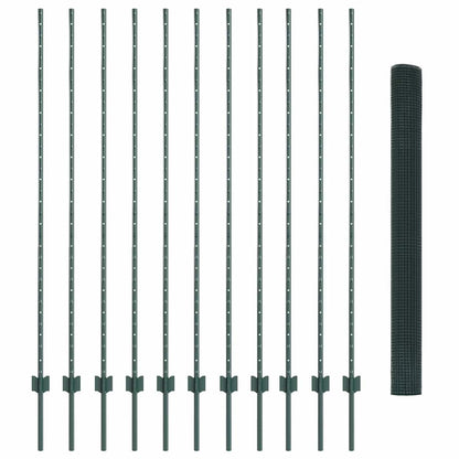 Recinzione con Posto Verde 1,5 x 25 m Acciaio e PVC