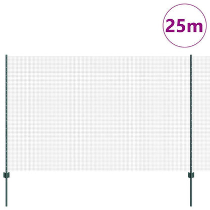 Recinzione con Posto Verde 1,5 x 25 m Acciaio e PVC