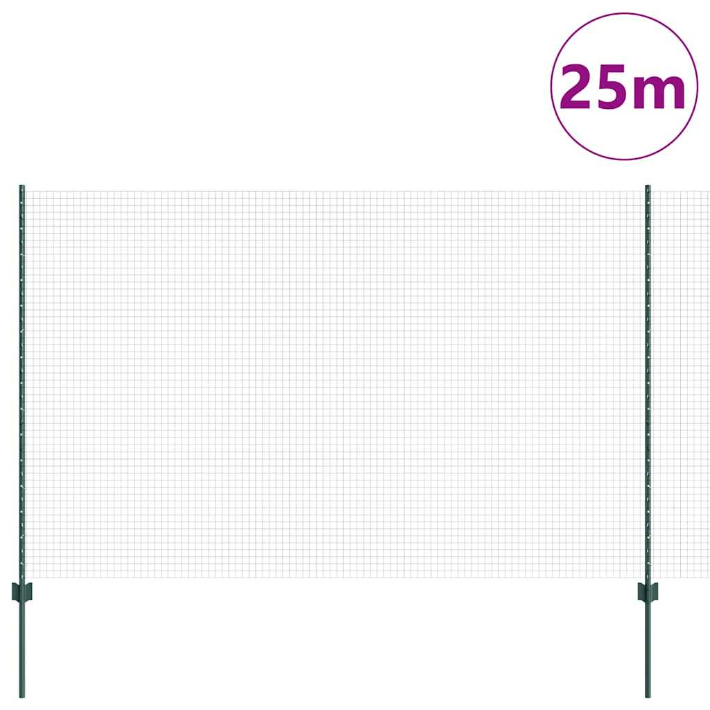 Recinzione con Posto Verde 1,6 x 25 m Acciaio e PVC