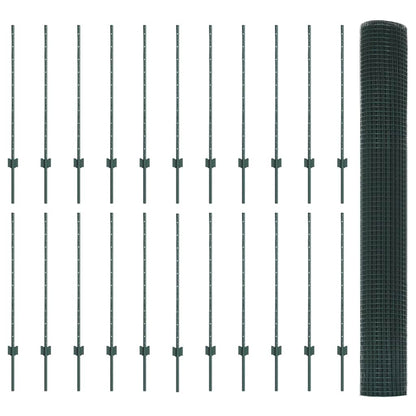 Recinzione con Posto Verde 1 x 50 m Acciaio e PVC