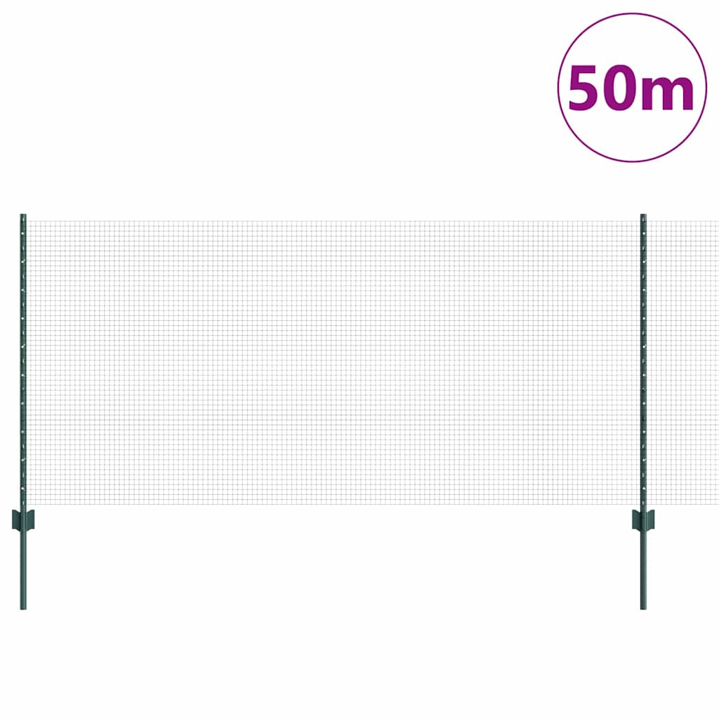 Recinzione con Posto Verde 1 x 50 m Acciaio e PVC
