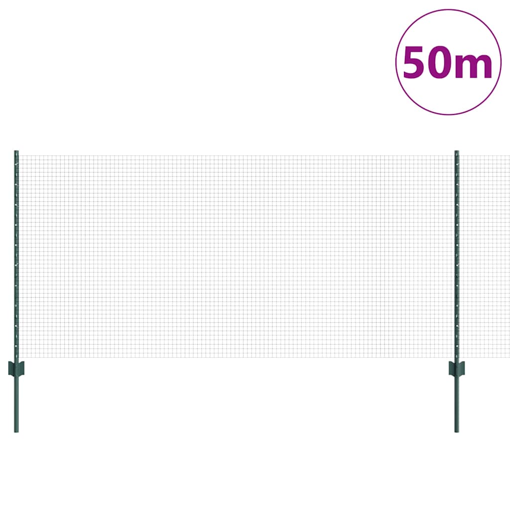 Recinzione con Posto Verde 1 x 50 m Acciaio e PVC