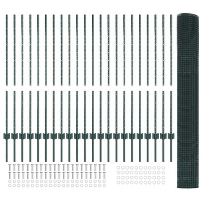 Recinzione con Posto Verde 1,2 x 50 m Acciaio e PVC