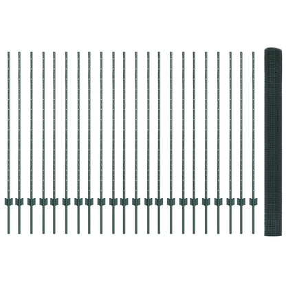 Recinzione con Posto Verde 1,4 x 50 m Acciaio e PVC