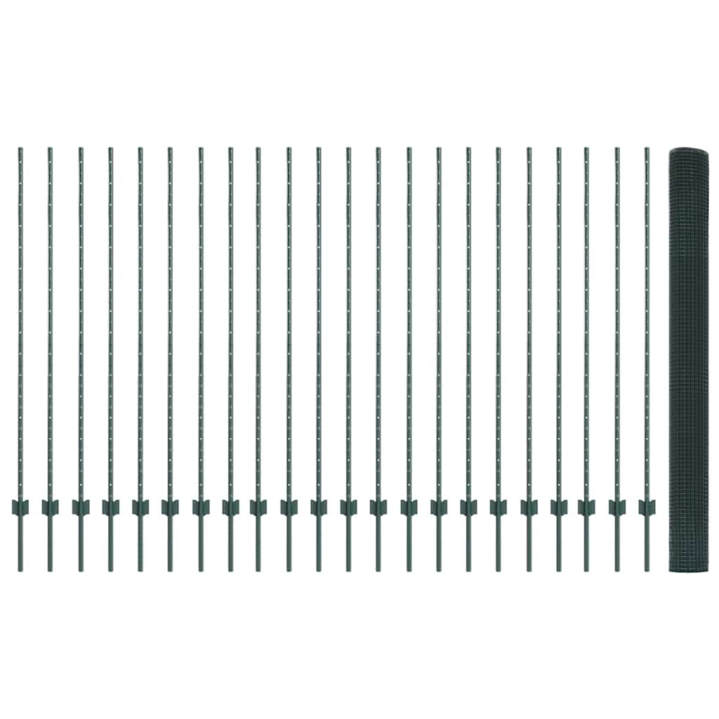 Recinzione con Posto Verde 1,5 x 50 m Acciaio e PVC