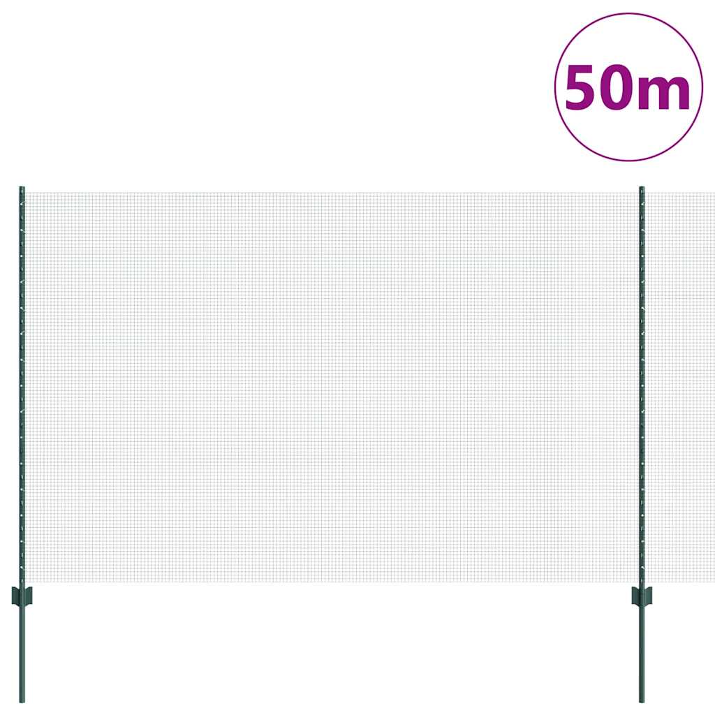 Recinzione con Posto Verde 1,5 x 50 m Acciaio e PVC