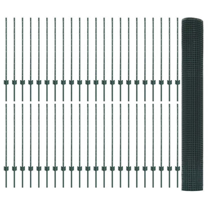 Recinzione con Posto Verde 1 x 100 m Acciaio e PVC