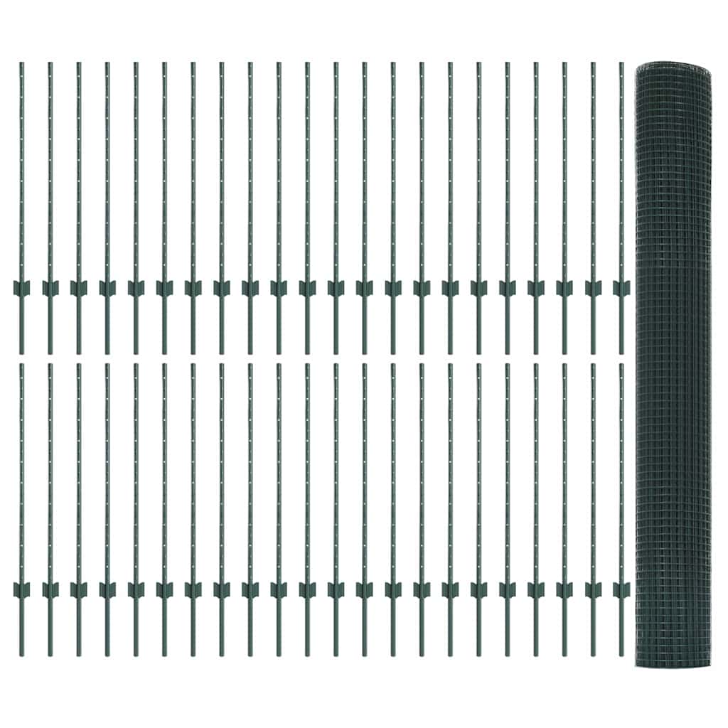 Recinzione con Posto Verde 1 x 100 m Acciaio e PVC