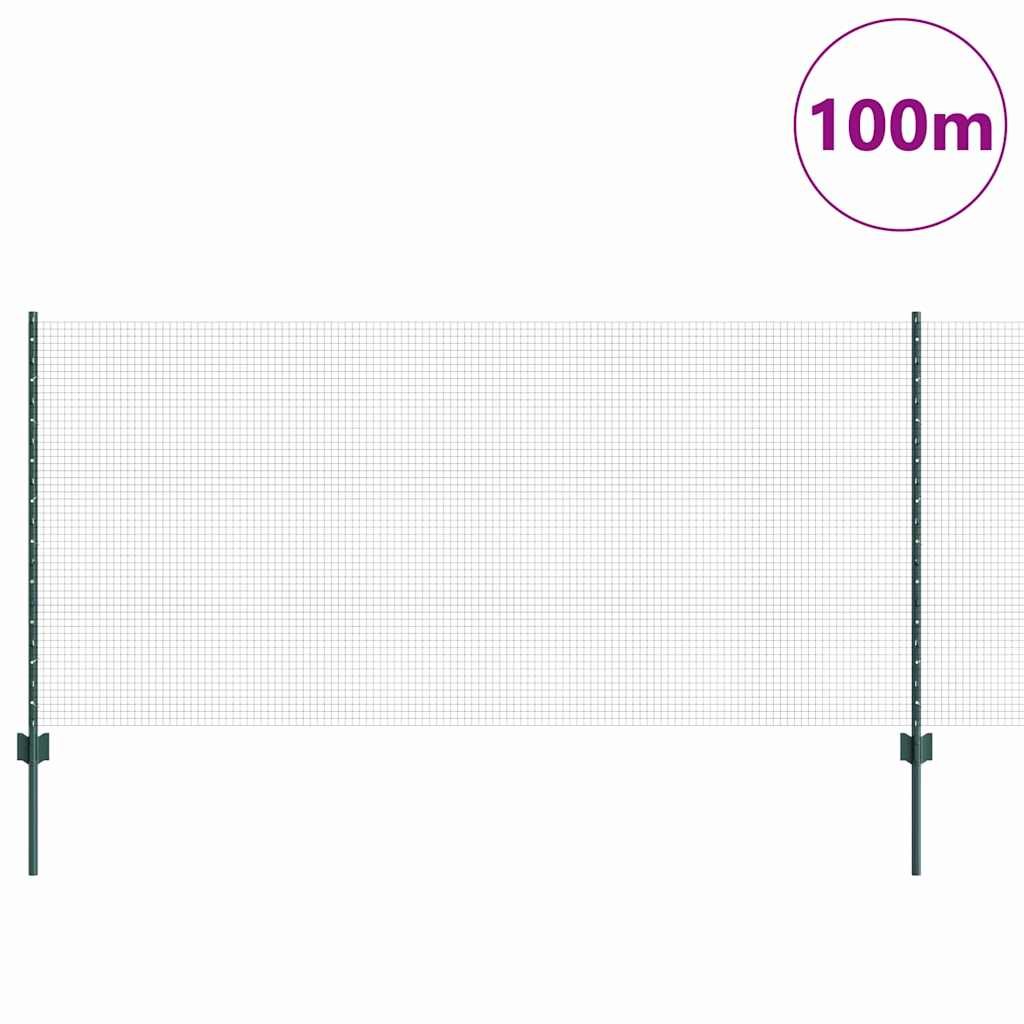 Recinzione con Posto Verde 1 x 100 m Acciaio e PVC