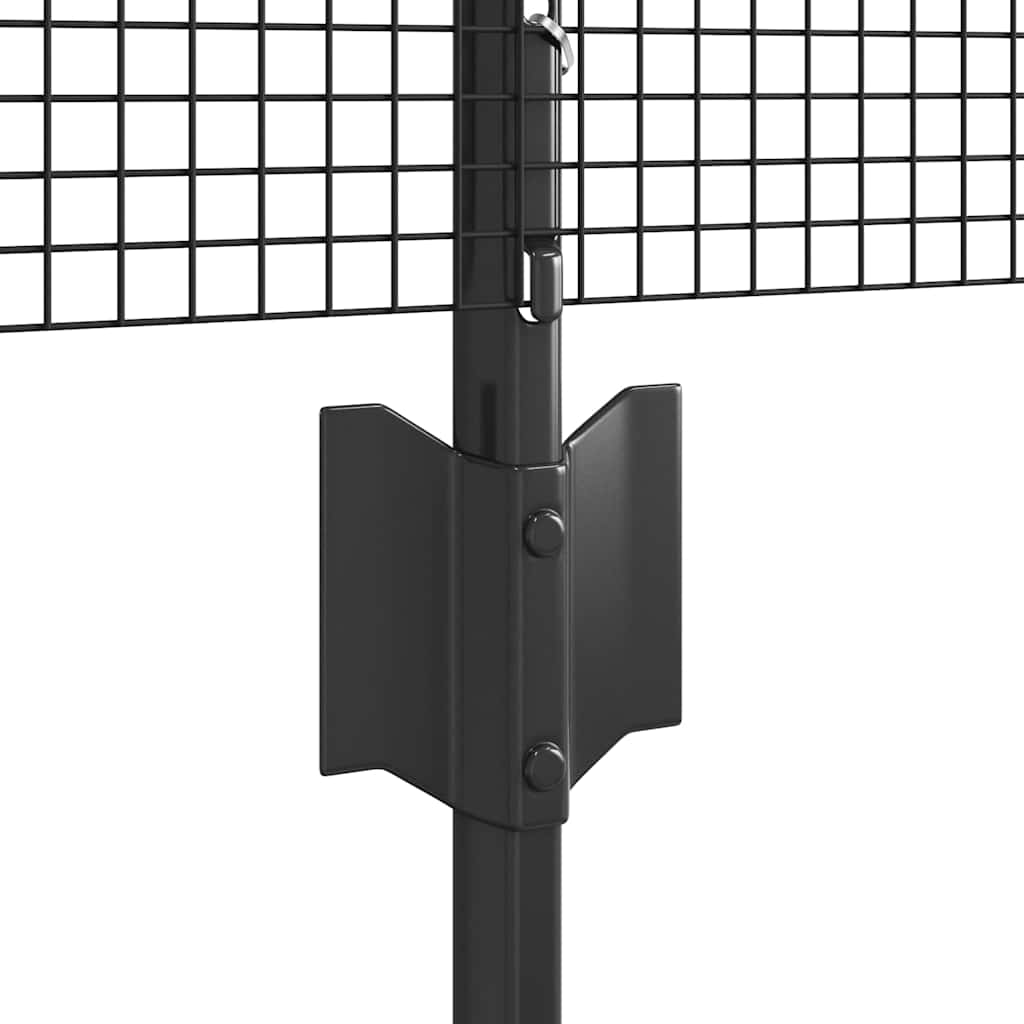 Recinzione con Posto Grigio 0,4 x 10 m Acciaio e PVC