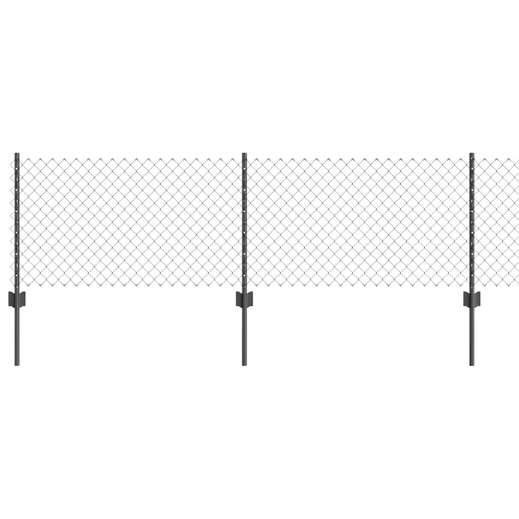 Recinzione con Posto Grigio 0,4 x 10 m Acciaio e PVC