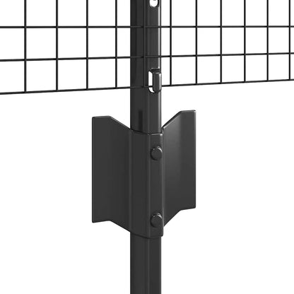 Recinzione con Posto Grigio 0,4 x 10 m Acciaio e PVC