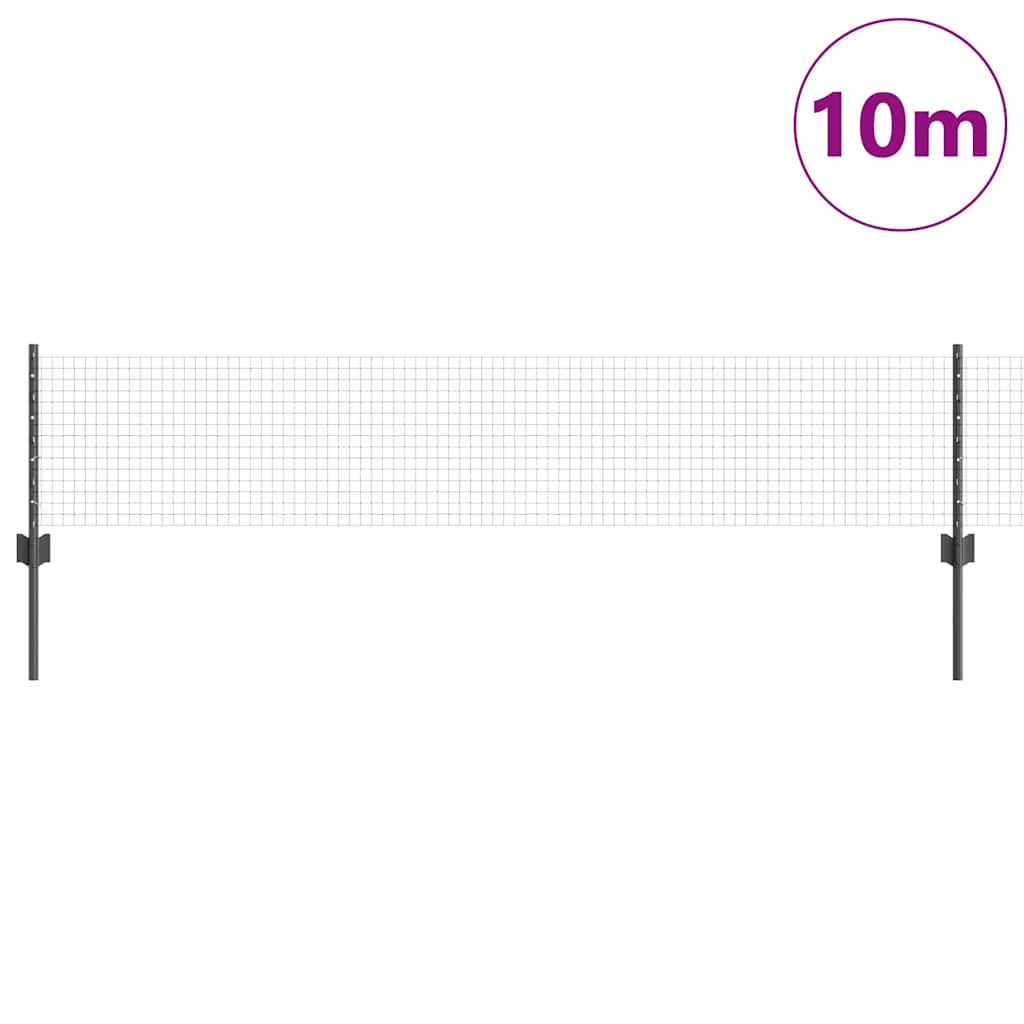 Recinzione con Posto Grigio 0,4 x 10 m Acciaio e PVC