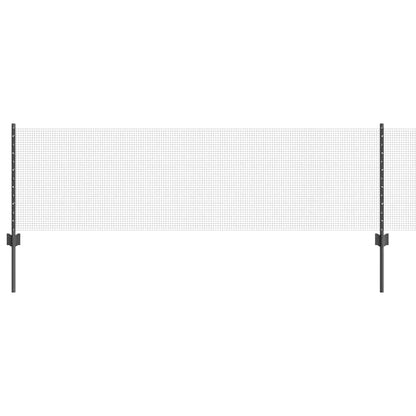 Recinzione con Posto Grigio 0,6 x 10 m Acciaio e PVC