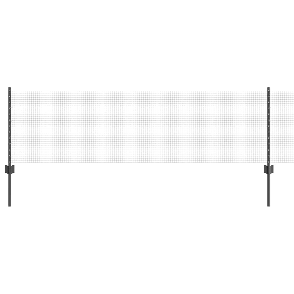 Recinzione con Posto Grigio 0,6 x 10 m Acciaio e PVC