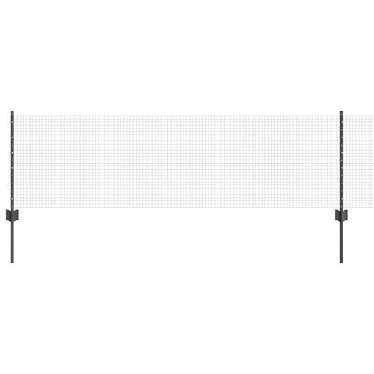 Recinzione con Posto Grigio 0,6 x 10 m Acciaio e PVC