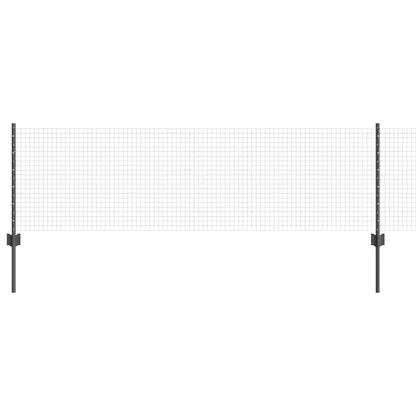 Recinzione con Posto Grigio 0,6 x 10 m Acciaio e PVC