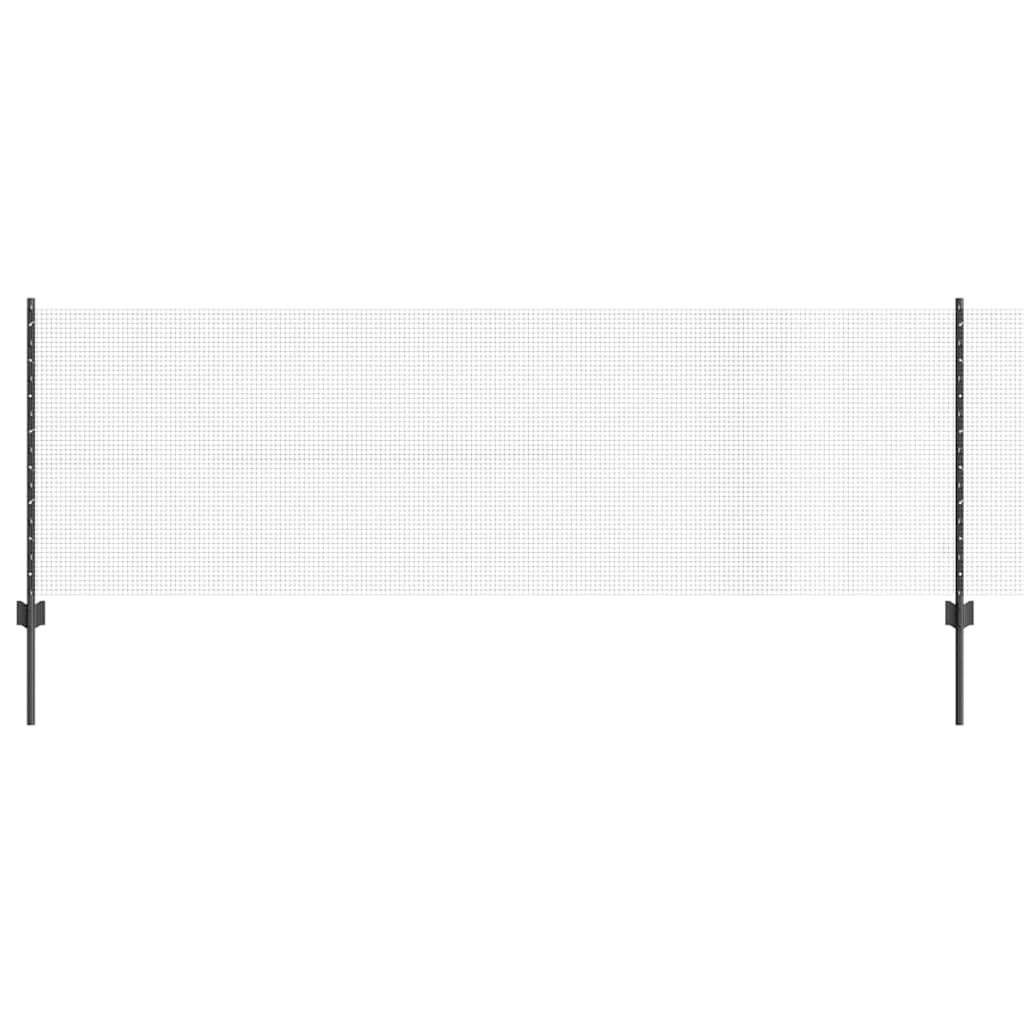 Recinzione con Posto Grigio 0,8 x 10 m Acciaio e PVC