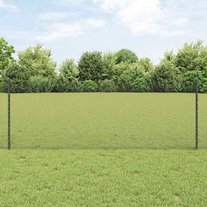 Recinzione con Posto Grigio 0,8 x 10 m Acciaio e PVC