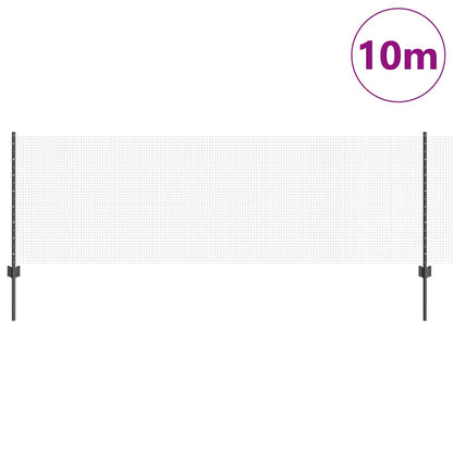 Recinzione con Posto Grigio 0,8 x 10 m Acciaio e PVC