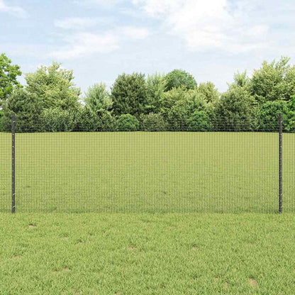 Recinzione con Posto Grigio 0,8 x 10 m Acciaio e PVC
