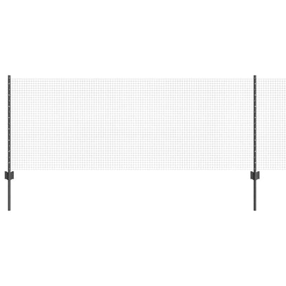 Recinzione con Posto Grigio 0,8 x 10 m Acciaio e PVC