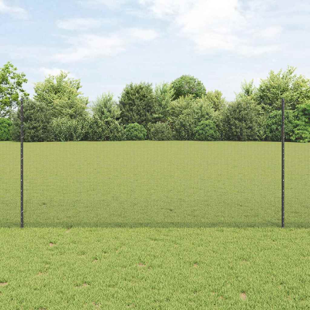 Recinzione con Posto Grigio 1,2 x 10 m Acciaio e PVC