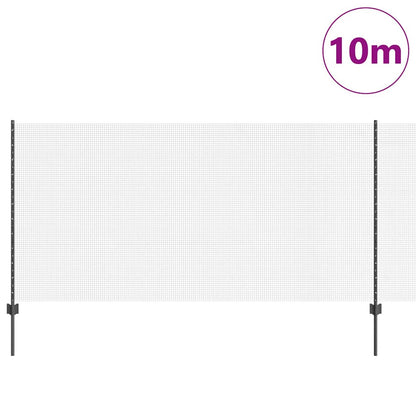 Recinzione con Posto Grigio 1,2 x 10 m Acciaio e PVC