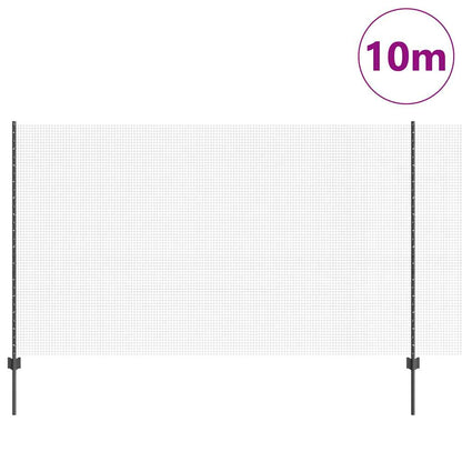 Recinzione con Posto Grigio 1,4 x 10 m Acciaio e PVC