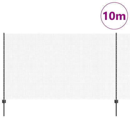 Recinzione con Posto Grigio 1,4 x 10 m Acciaio e PVC