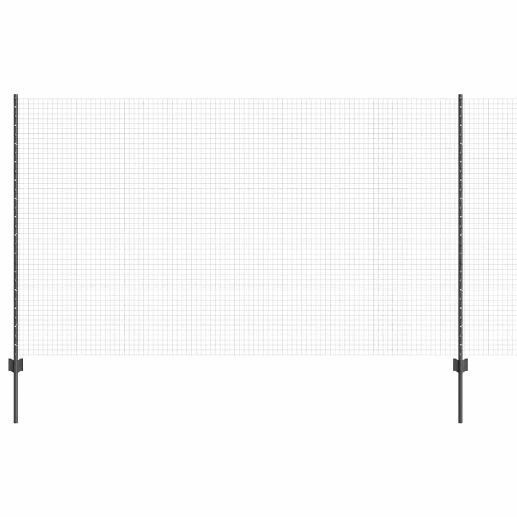 Recinzione con Posto Grigio 1,4 x 10 m Acciaio e PVC