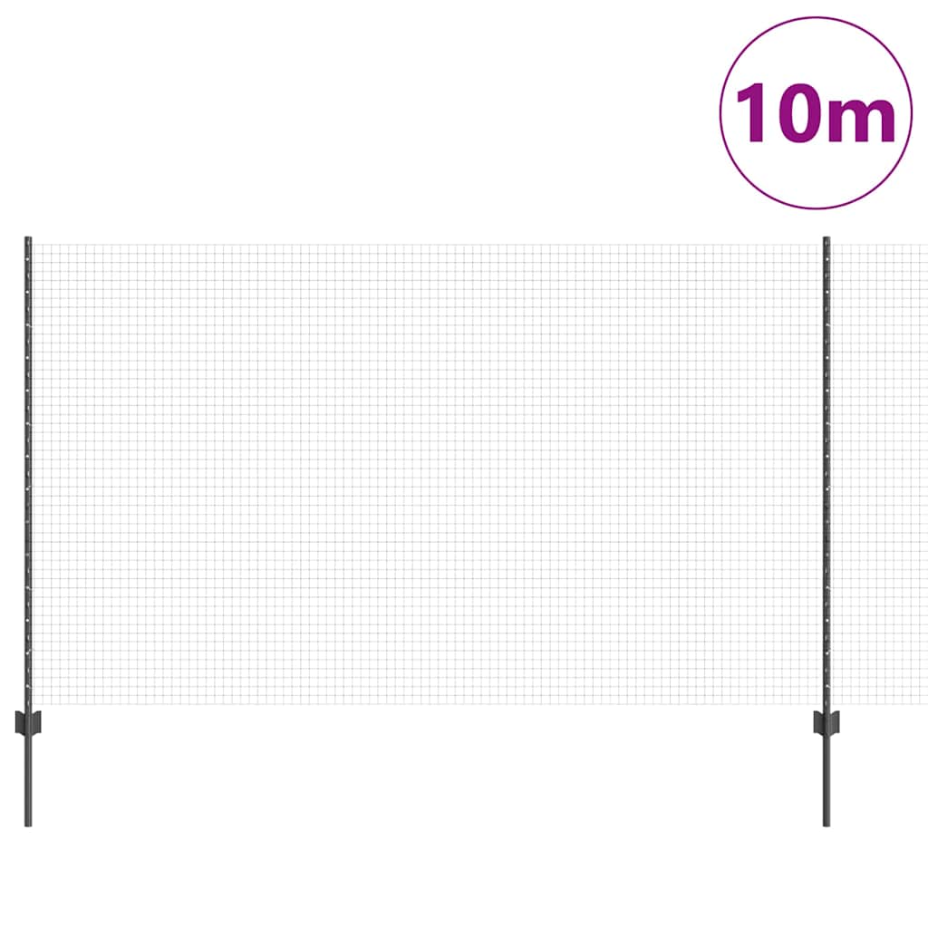 Recinzione con Posto Grigio 1,4 x 10 m Acciaio e PVC