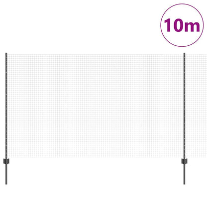 Recinzione con Posto Grigio 1,4 x 10 m Acciaio e PVC