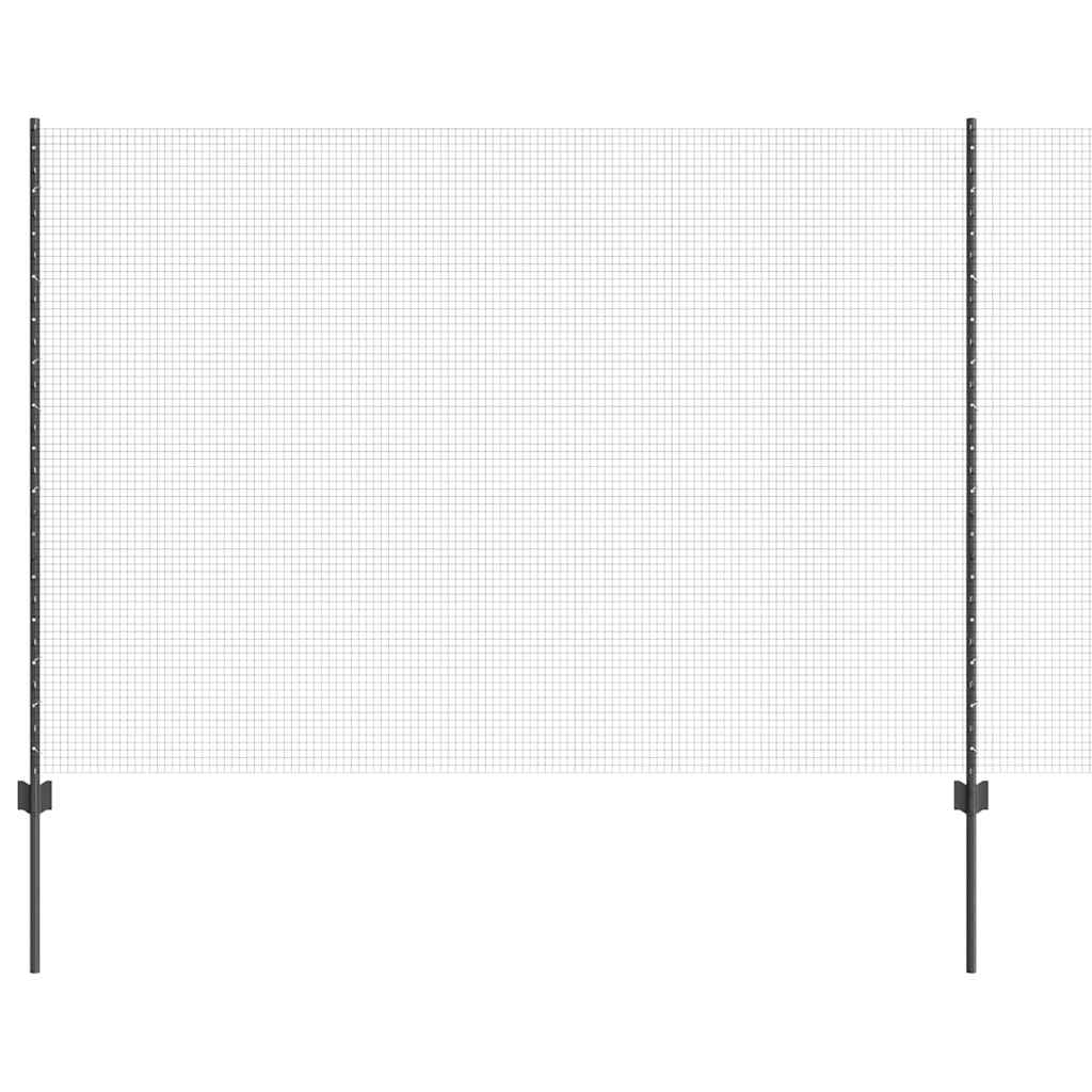 Recinzione con Posto Grigio 1,5 x 10 m Acciaio e PVC