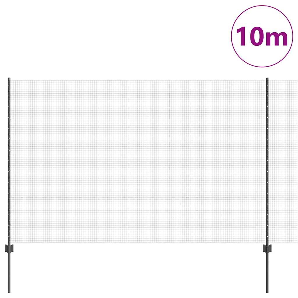 Recinzione con Posto Grigio 1,5 x 10 m Acciaio e PVC