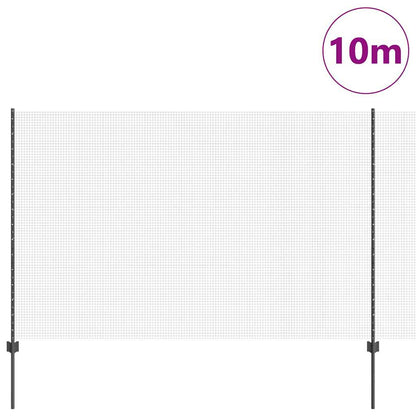 Recinzione con Posto Grigio 1,6 x 10 m Acciaio e PVC