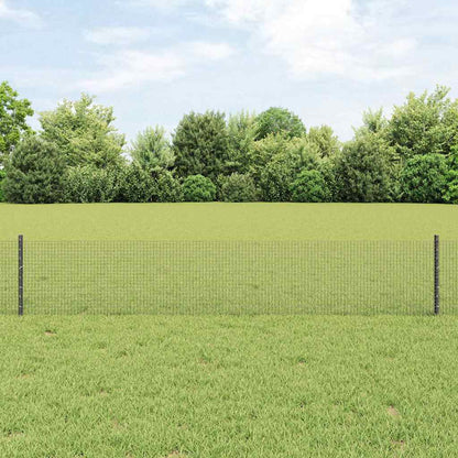 Recinzione con Posto Grigio 0,4 x 25 m Acciaio e PVC