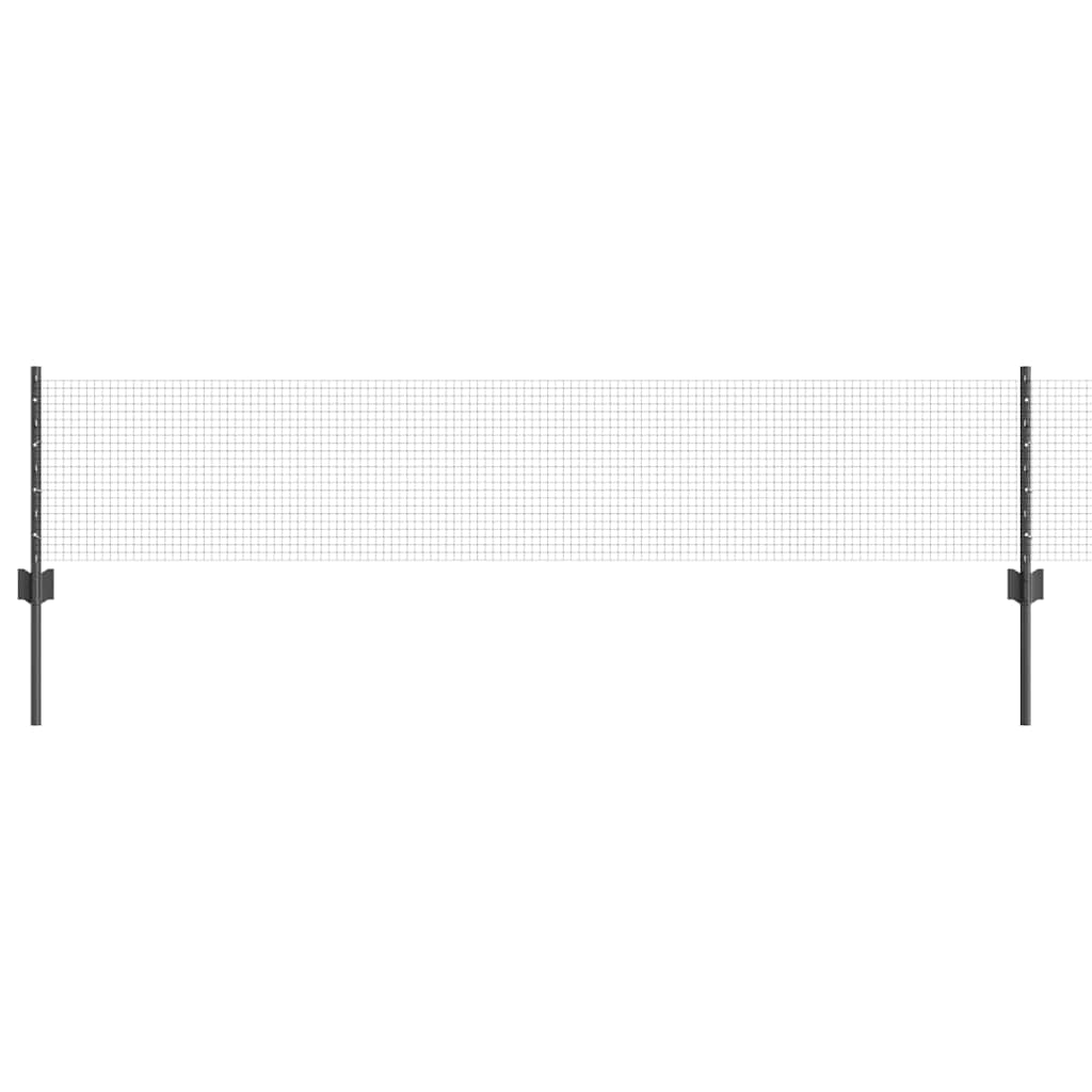 Recinzione con Posto Grigio 0,4 x 25 m Acciaio e PVC