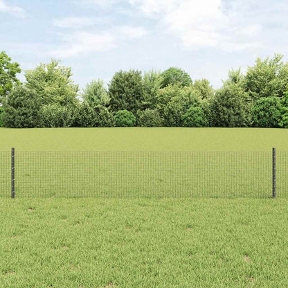 Recinzione con Posto Grigio 0,4 x 25 m Acciaio e PVC