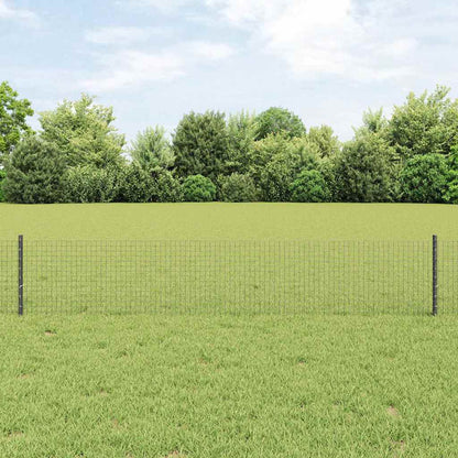 Recinzione con Posto Grigio 0,4 x 25 m Acciaio e PVC