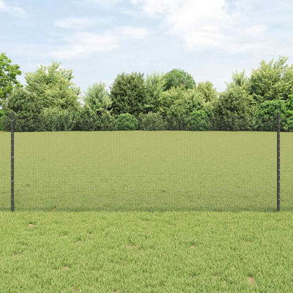 Recinzione con Posto Grigio 0,8 x 25 m Acciaio e PVC