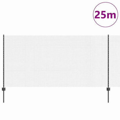 Recinzione con Posto Grigio 1,2 x 25 m Acciaio e PVC