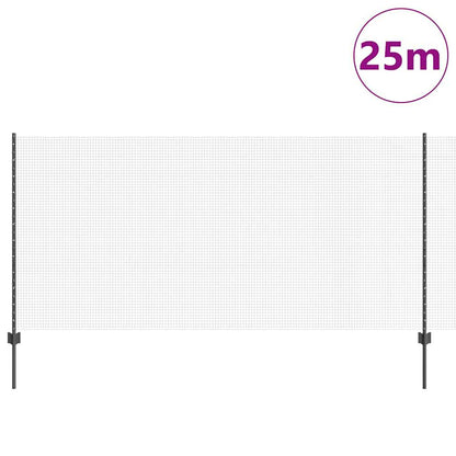 Recinzione con Posto Grigio 1,2 x 25 m Acciaio e PVC