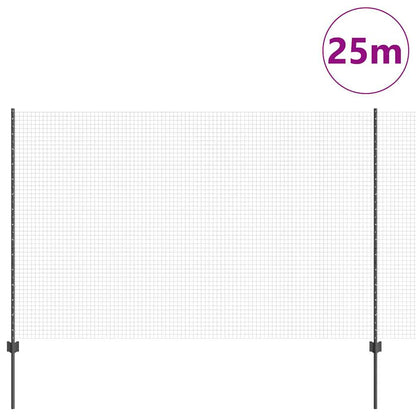 Recinzione con Posto Grigio 1,5 x 25 m Acciaio