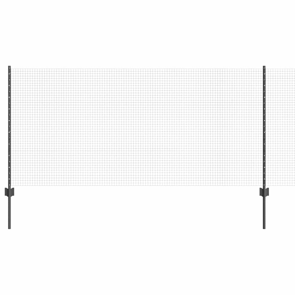 Recinzione con Posto Grigio 1 x 50 m Acciaio e PVC