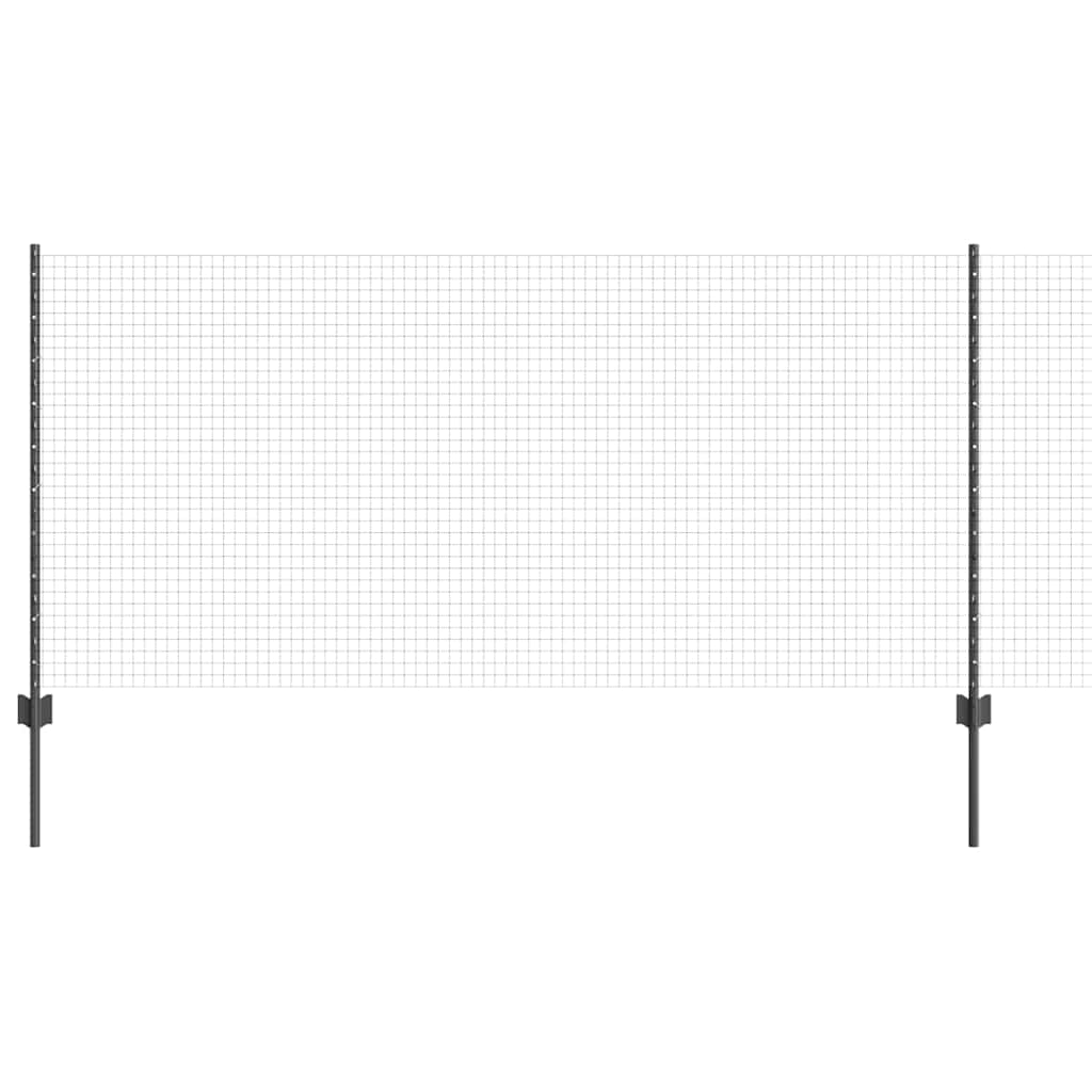 Recinzione con Posto Grigio 1 x 50 m Acciaio e PVC