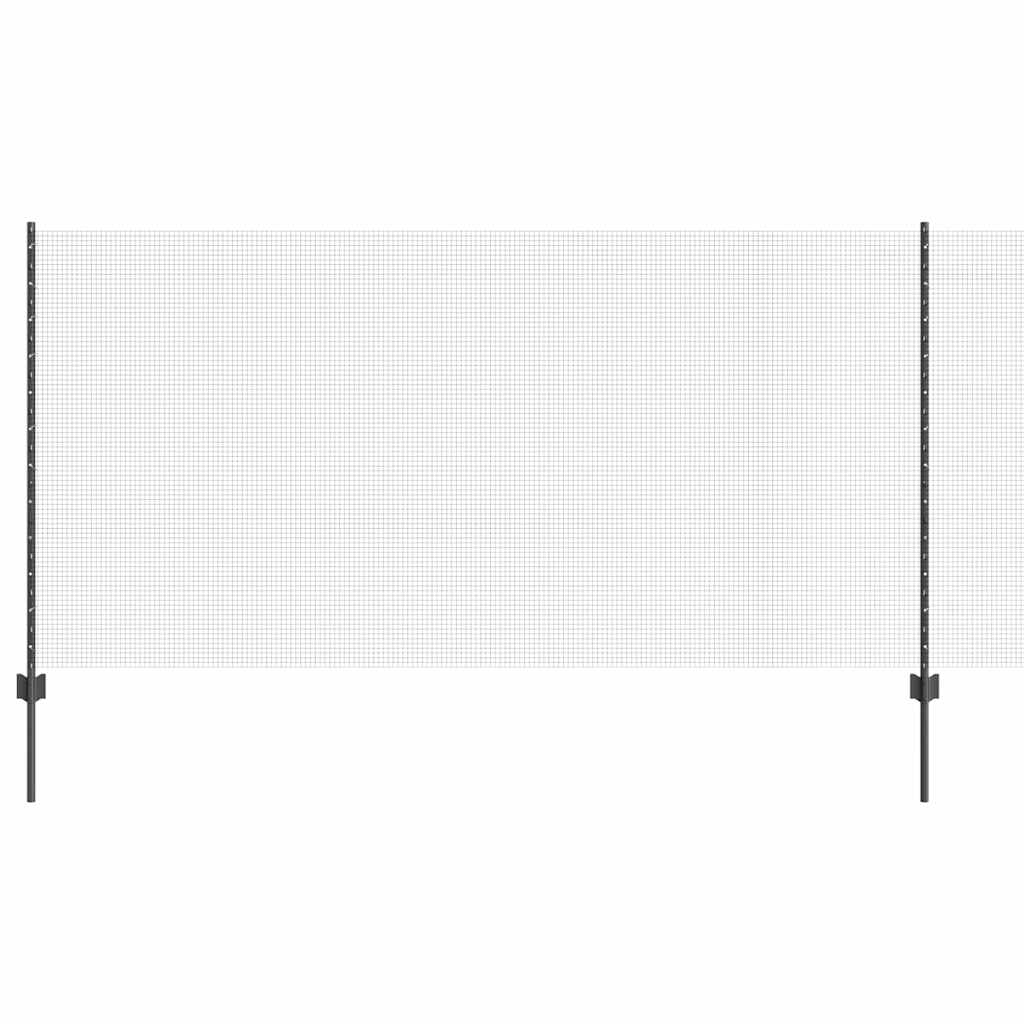 Recinzione con Posto Grigio 1,2 x 50 m Acciaio e PVC