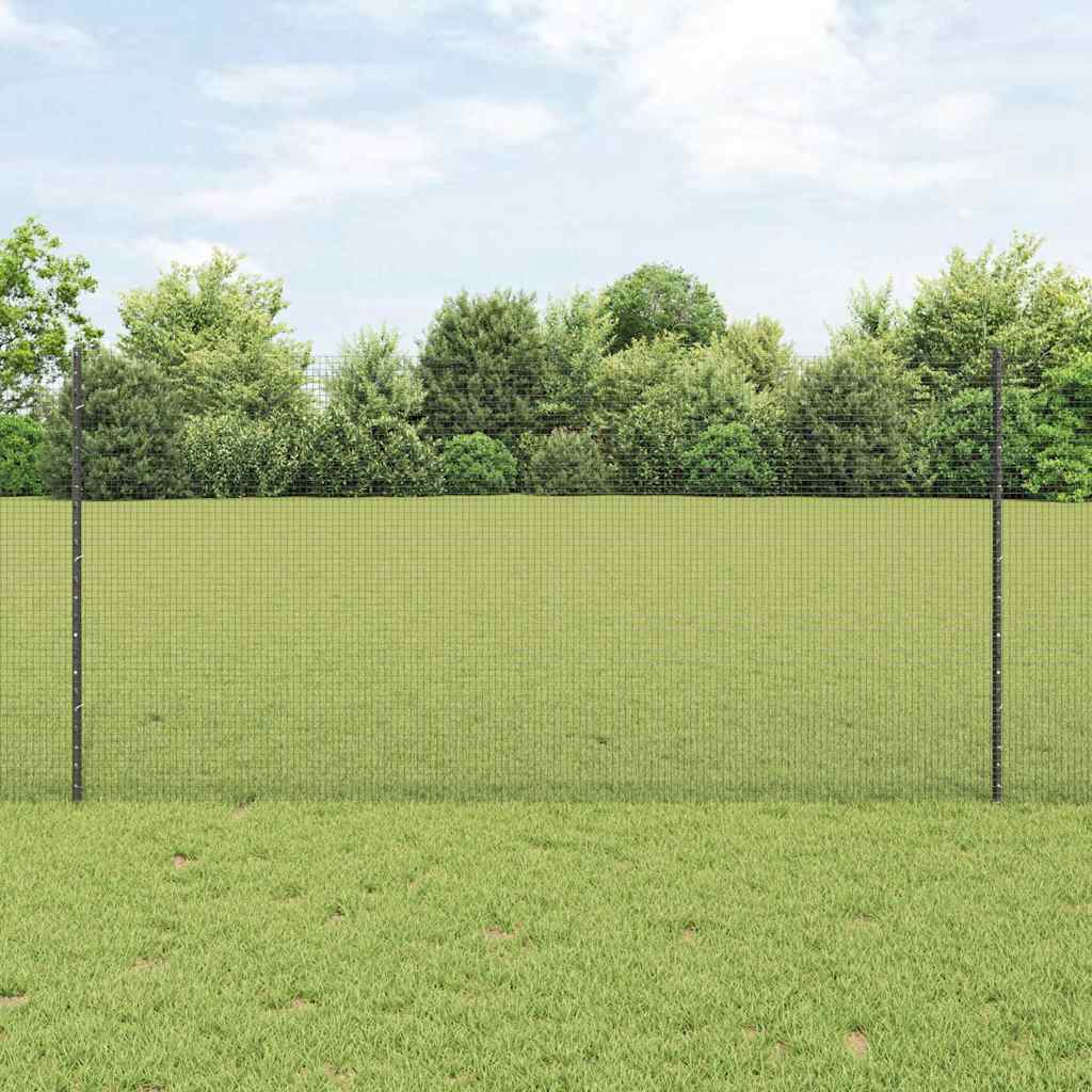 Recinzione con Posto Grigio 1,2 x 50 m Acciaio e PVC