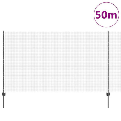 Recinzione con Posto Grigio 1,4 x 50 m Acciaio e PVC