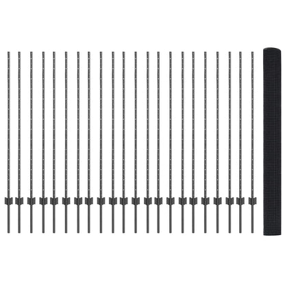Recinzione con Posto Grigio 1,4 x 50 m Acciaio e PVC
